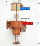 Савушка Lux - 11. Уличная площадка с игровым домиком под платформой.