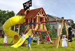 Савушка Lux - 14. Игровой комплекс с горкой-трубой и парными качелями.