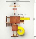 Савушка Lux - 14. Игровой комплекс с горкой-трубой и парными качелями.