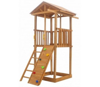 Детская площадка Можга для дачи Спортивный комплекс 2 с деревянной крышей